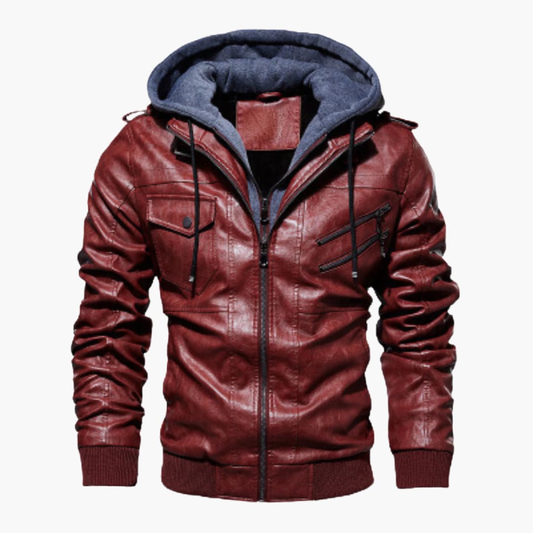 Herrenjacke mit Reißverschluss vorne und angesetzter Kapuze 4