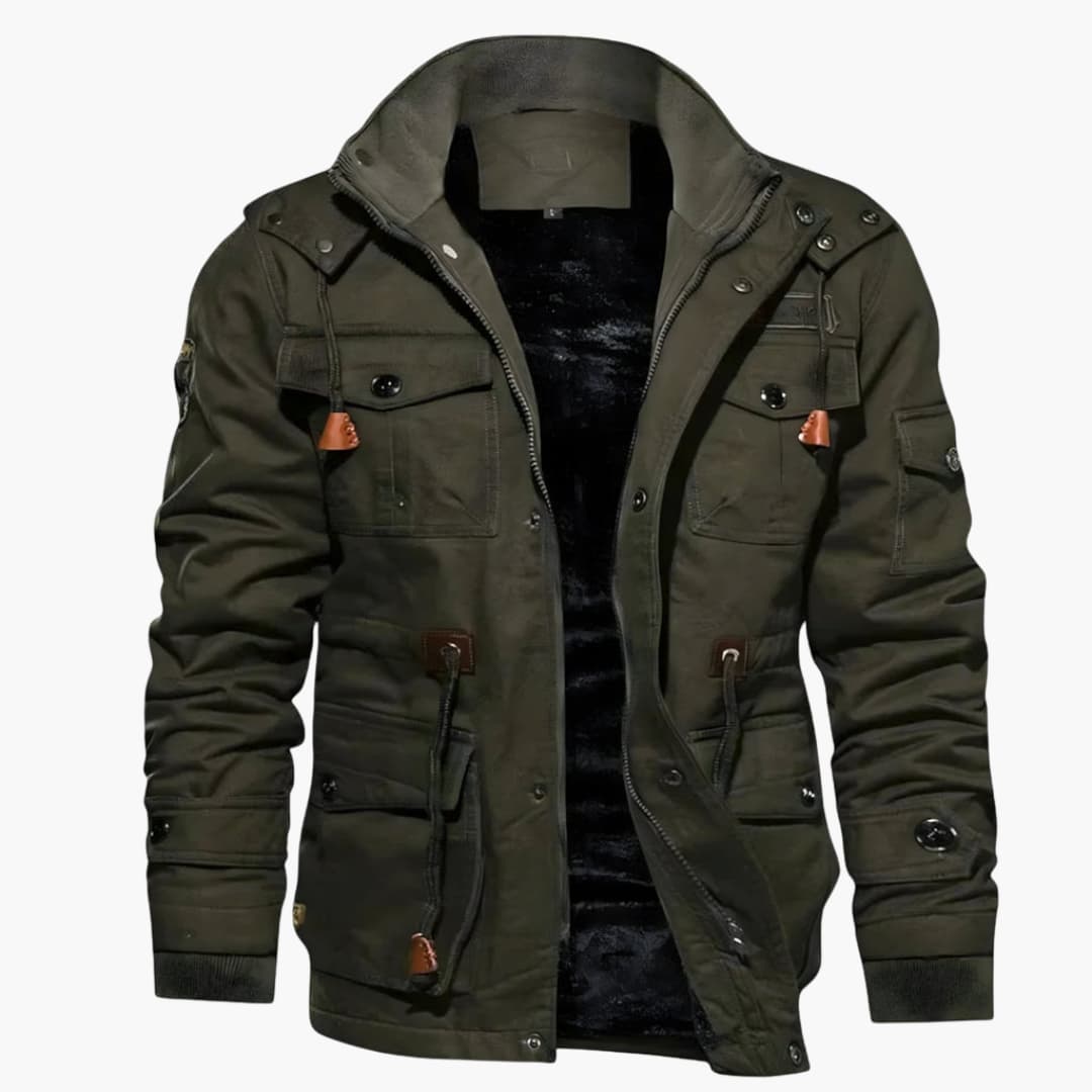 Herrenjacke mit Stehkragen und mehreren Taschen 9