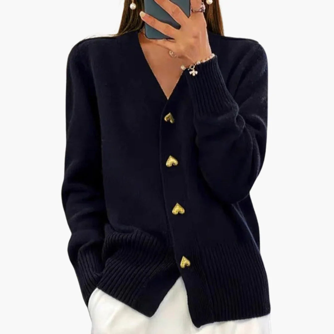 Herzknopf Strickjacke für Damen 4