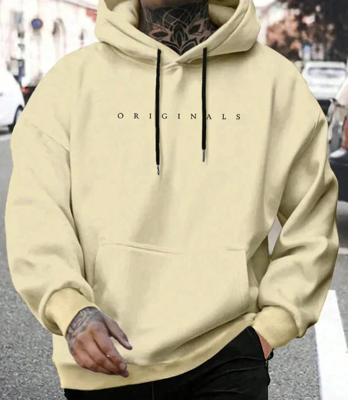 Hoodie - Gemütlicher Pullover Hoodie mit Tasche für Männer-Gelb-XS-Chaps Herrenmode