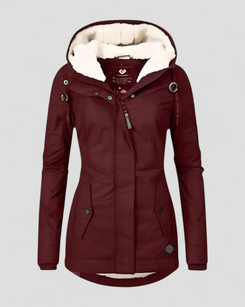 Isolierte, wasserdichte Winterjacke mit Kapuze für Damen 5