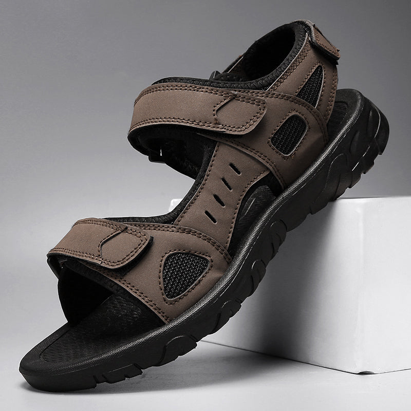 Herren Sandalen Bequem Leder Klassisch