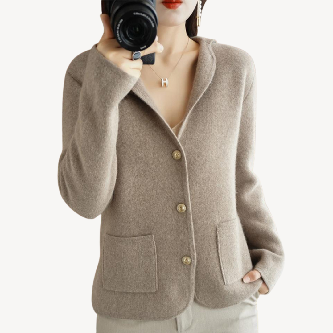 Damen Wollcardigan Knöpfe Elegantes Design