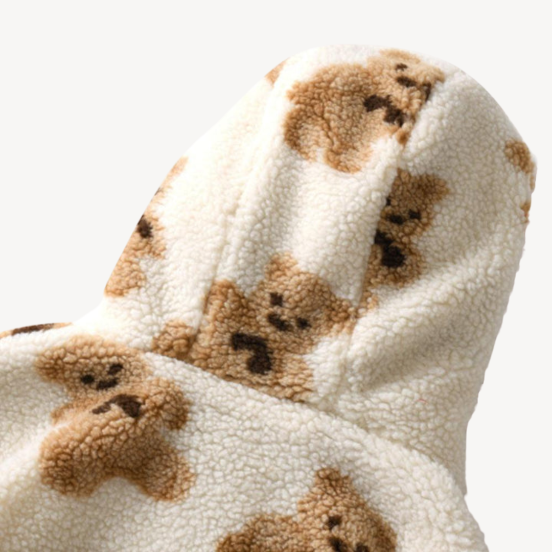 Kapuzenjacke mit Teddybär-Muster für Damen | Loravelle 5