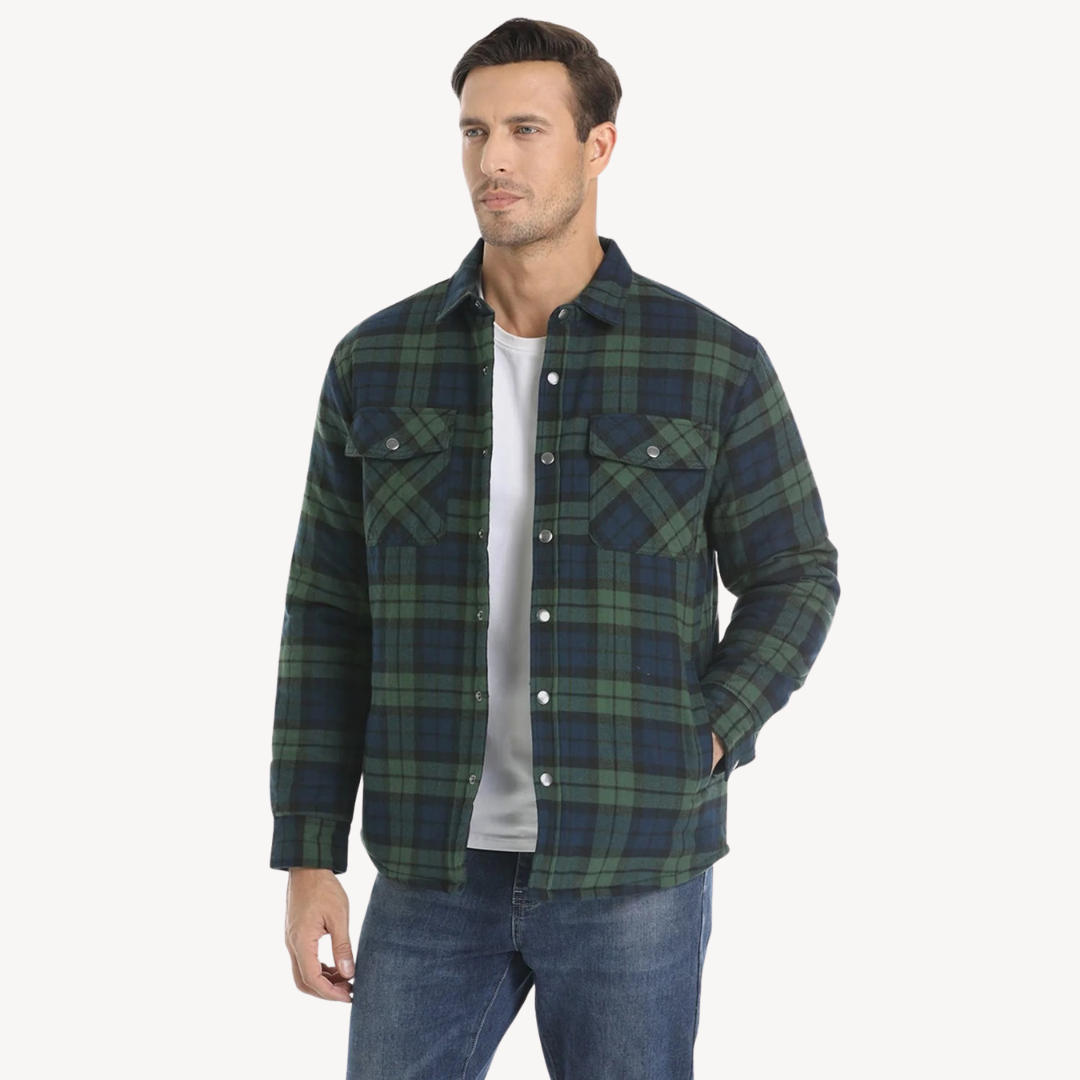 Karierte Fleecejacke mit Futter für Herren | Loravelle 8