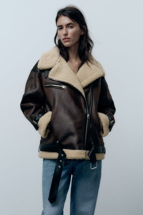 Kunstlederjacke Karina mit Revers