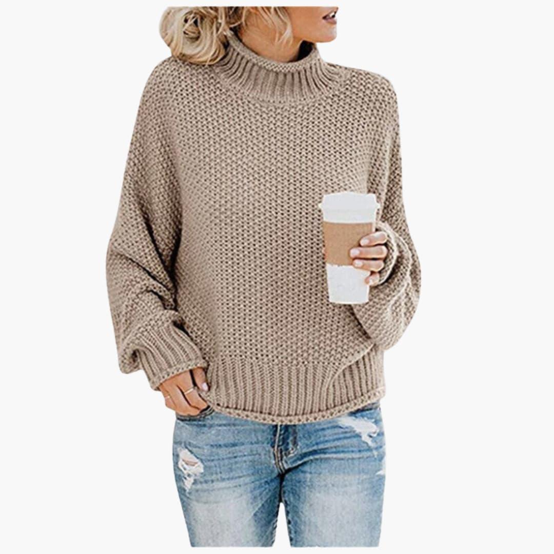 Klassischer Rippstrickpullover für Damen 8