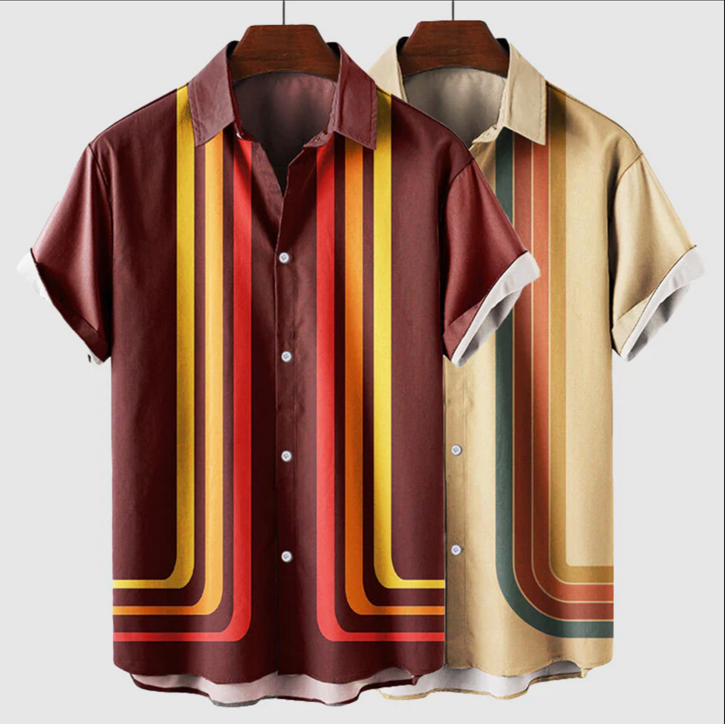 Kurzarmhemd – Leichtes Retro-Hemd mit Knöpfen für Herren-Chaps Herrenmode