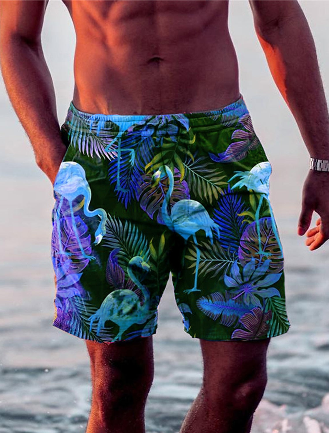 Herren Badehose Flamingo Auffällig Sommer - BerlinGlamour