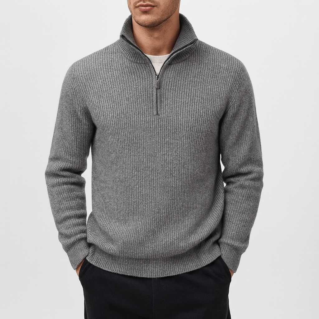 LUXEOUTFIT | Alpiner Pullover mit Viertelreißverschluss 3