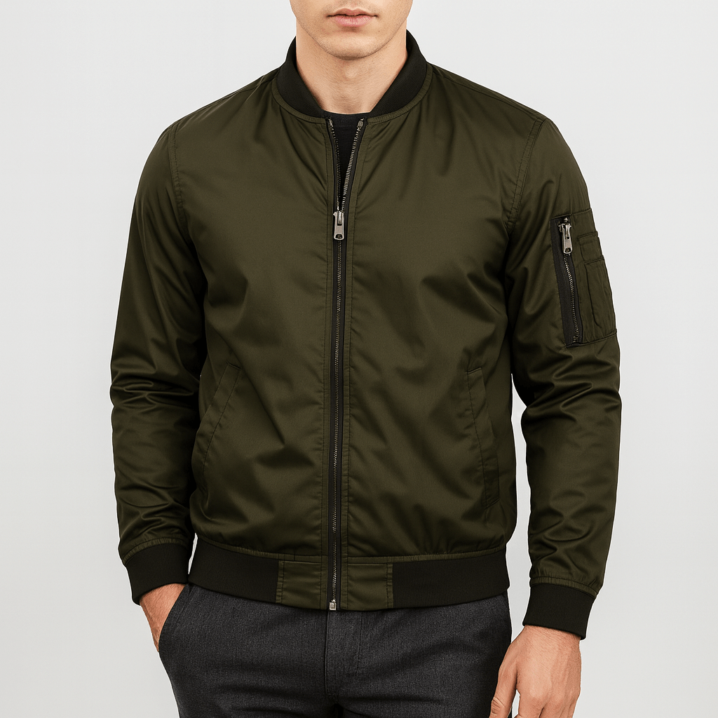 LUXEOUTFIT | Bomberjacke mit geripptem Kragen 5