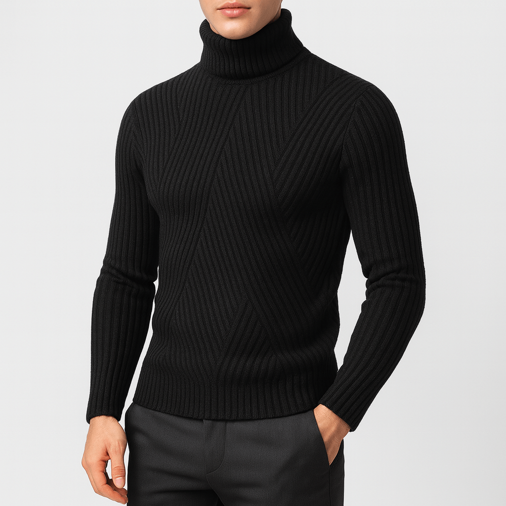LUXEOUTFIT | Gerippter Rollkragenpullover 2
