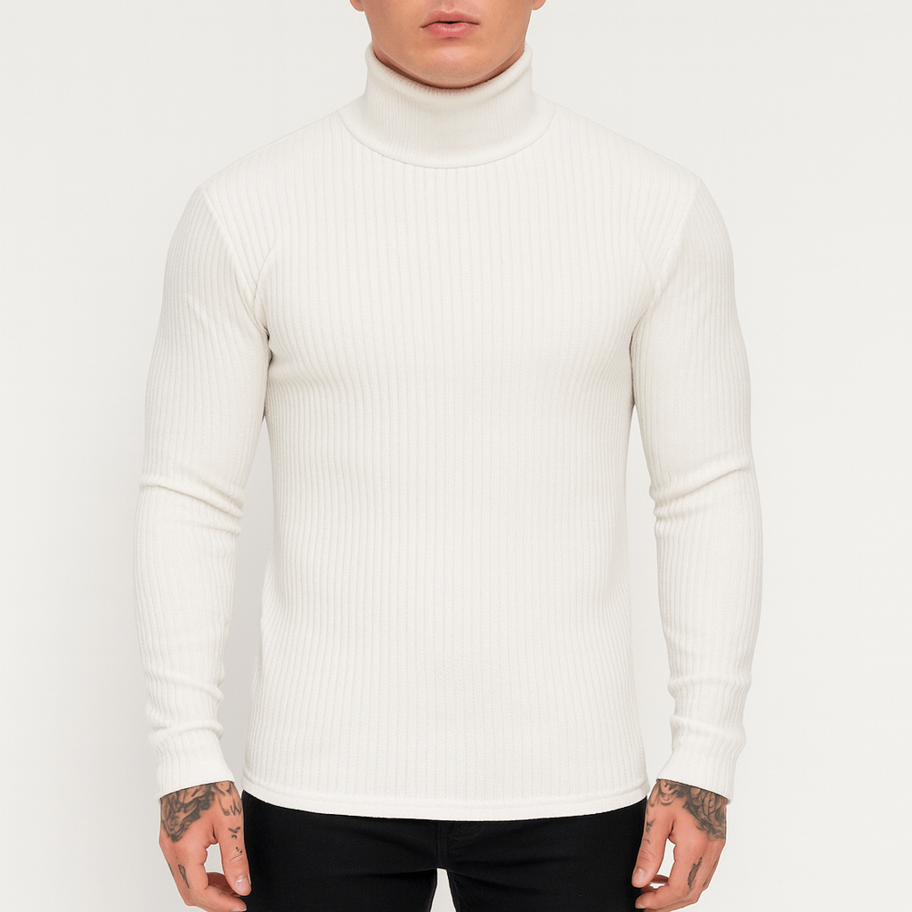 LUXEOUTFIT | Gerippter Rollkragenpullover 3