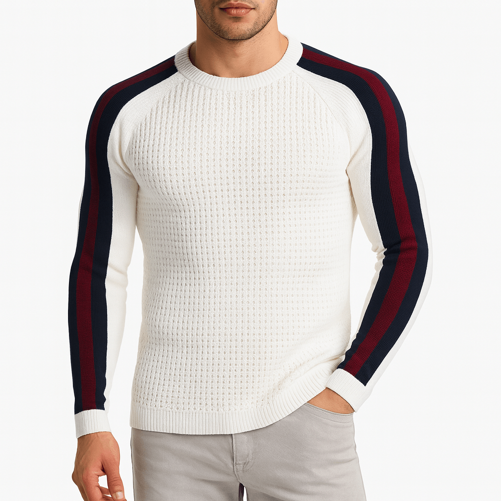 LUXEOUTFIT | Gestreifter Strickpullover 4