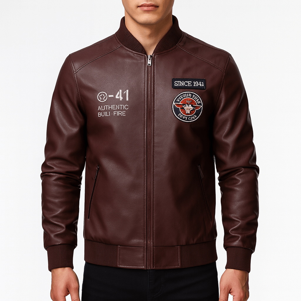 LUXEOUTFIT | Jacke mit Lederpatches 4