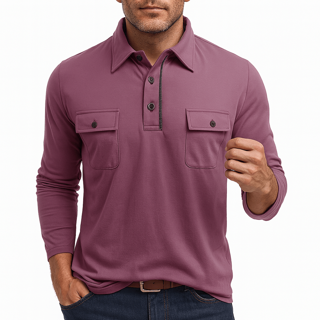 LUXEOUTFIT | Langärmliges Poloshirt aus Baumwollmischung 5
