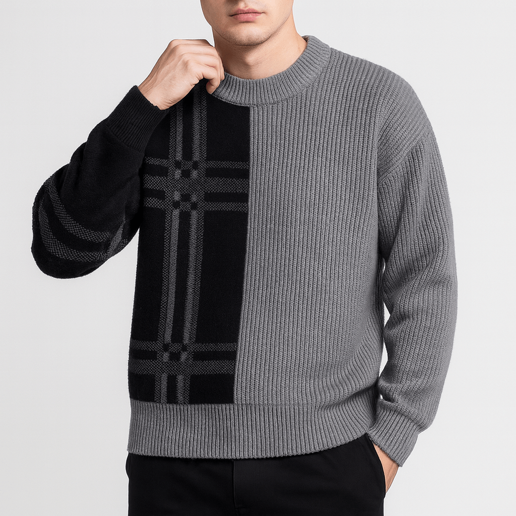LUXEOUTFIT | Patchwork-Pullover mit Rundhalsausschnitt 2