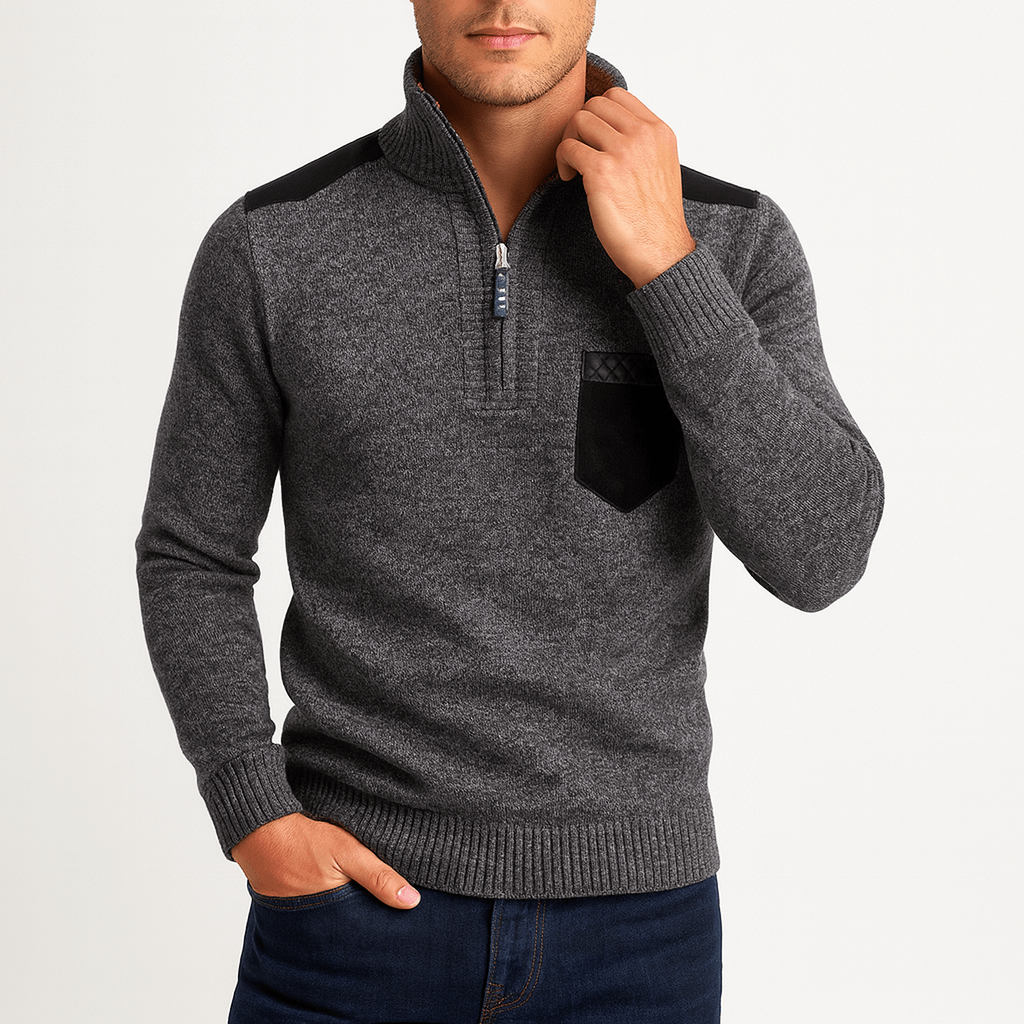 LUXEOUTFIT | Pullover mit Viertelreißverschluss 5