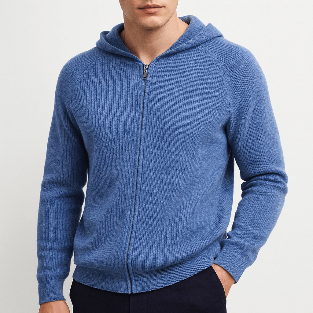 LUXEOUTFIT | Strick-Kapuzenpullover mit Reißverschluss 2