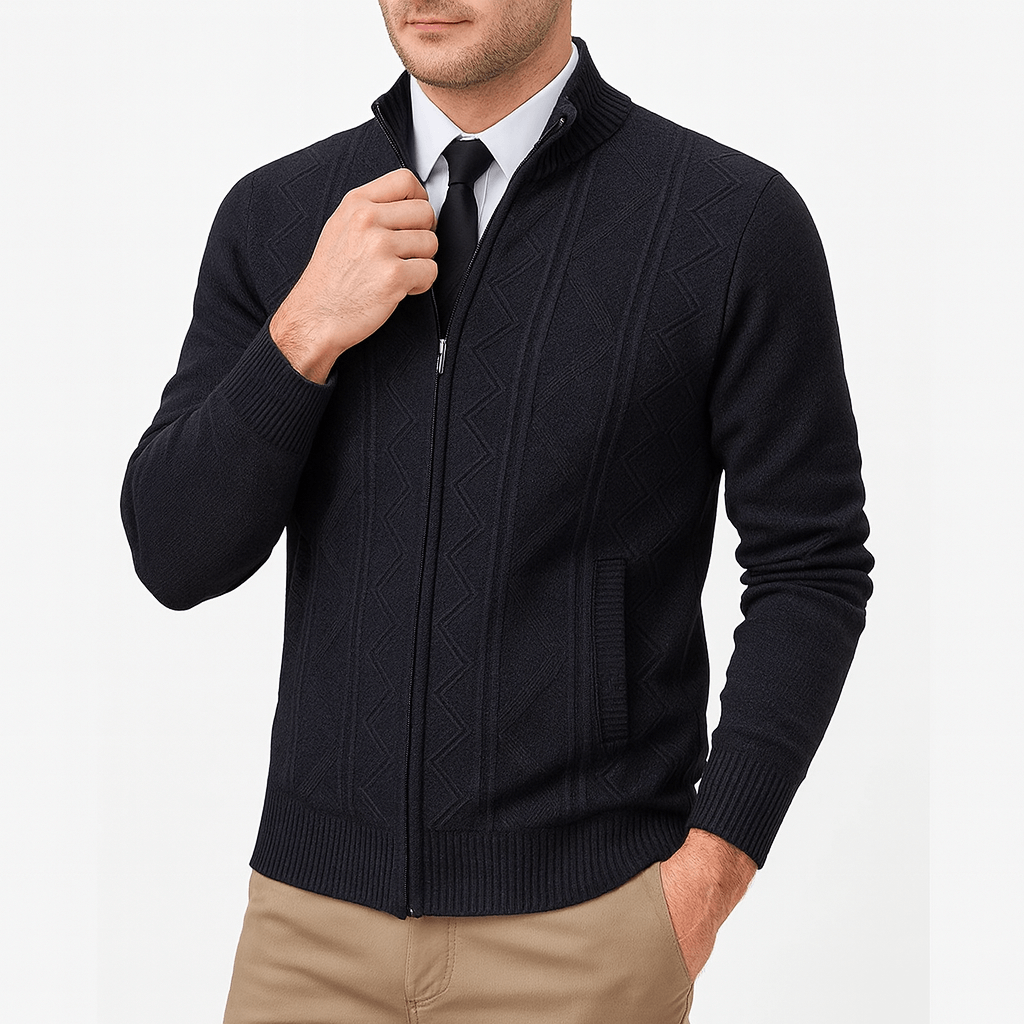 LUXEOUTFIT | Strickjacke mit Reißverschluss 4
