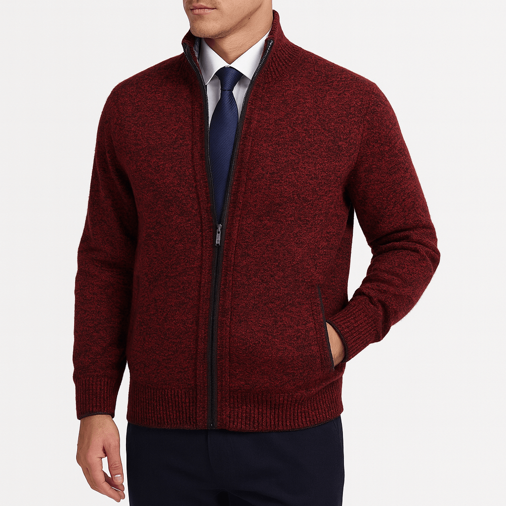 LUXEOUTFIT | Strickjacke mit Reißverschluss und Stehkragen 5
