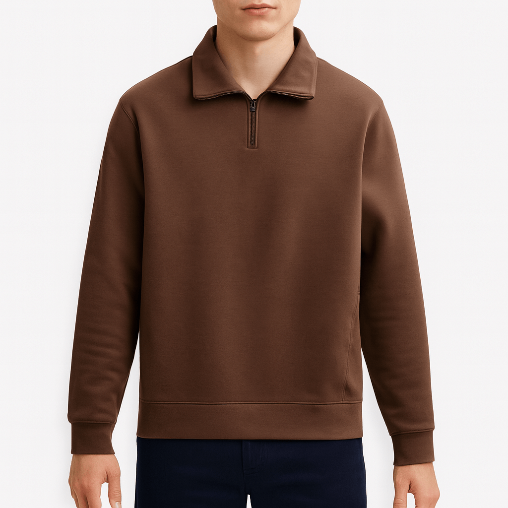 LUXEOUTFIT | Strickpullover mit halbem Reißverschluss 3