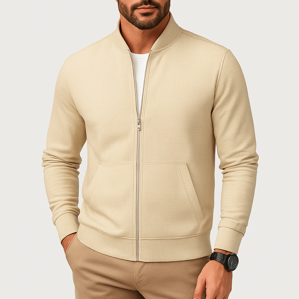 LUXEOUTFIT | Strukturierte Jacke mit Reißverschluss 4