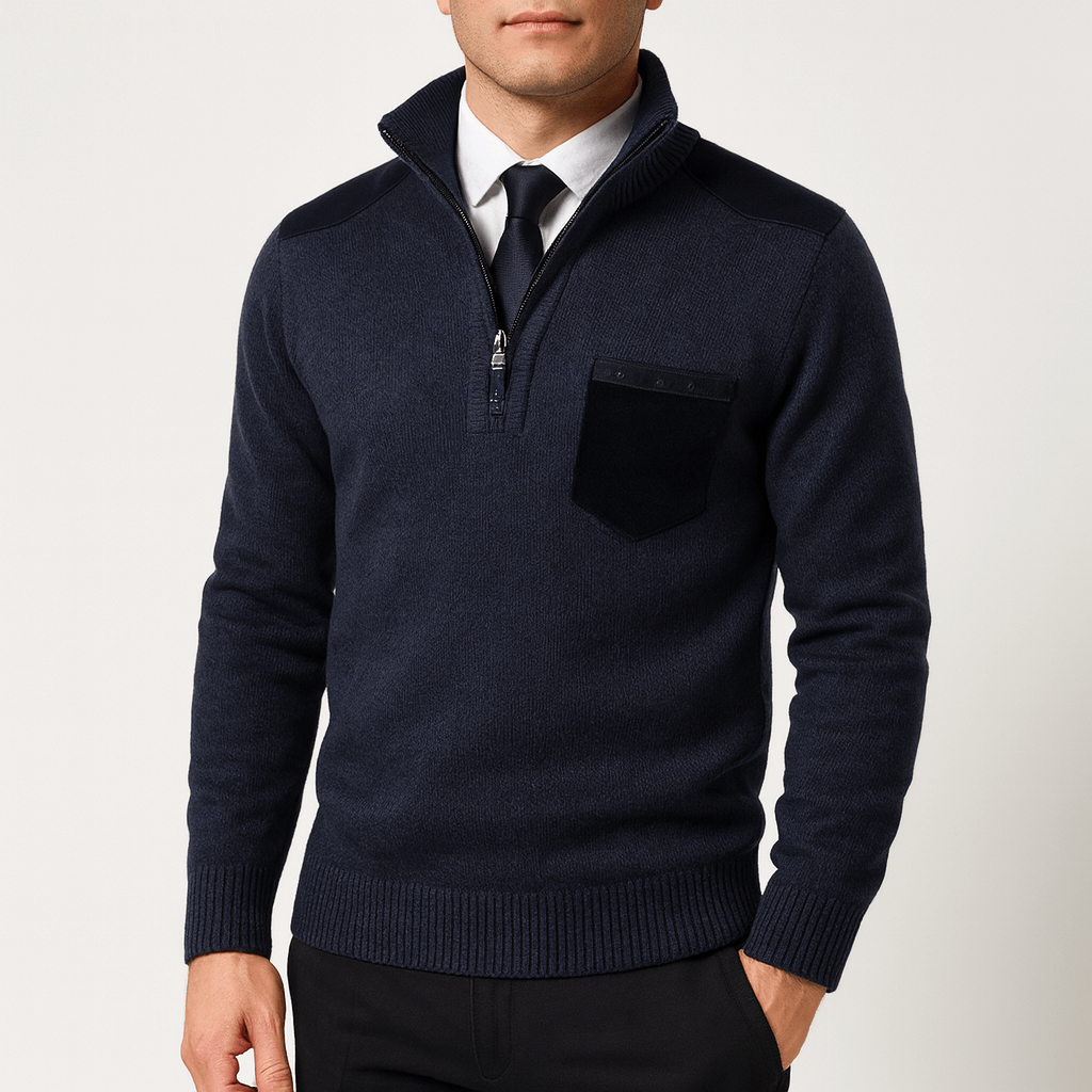LUXEOUTFIT | Wollpullover mit Reißverschluss 3