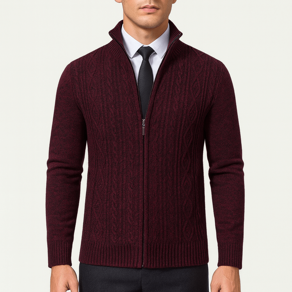 LUXEOUTFIT | Zopfmuster-Cardigan mit Reißverschluss 5