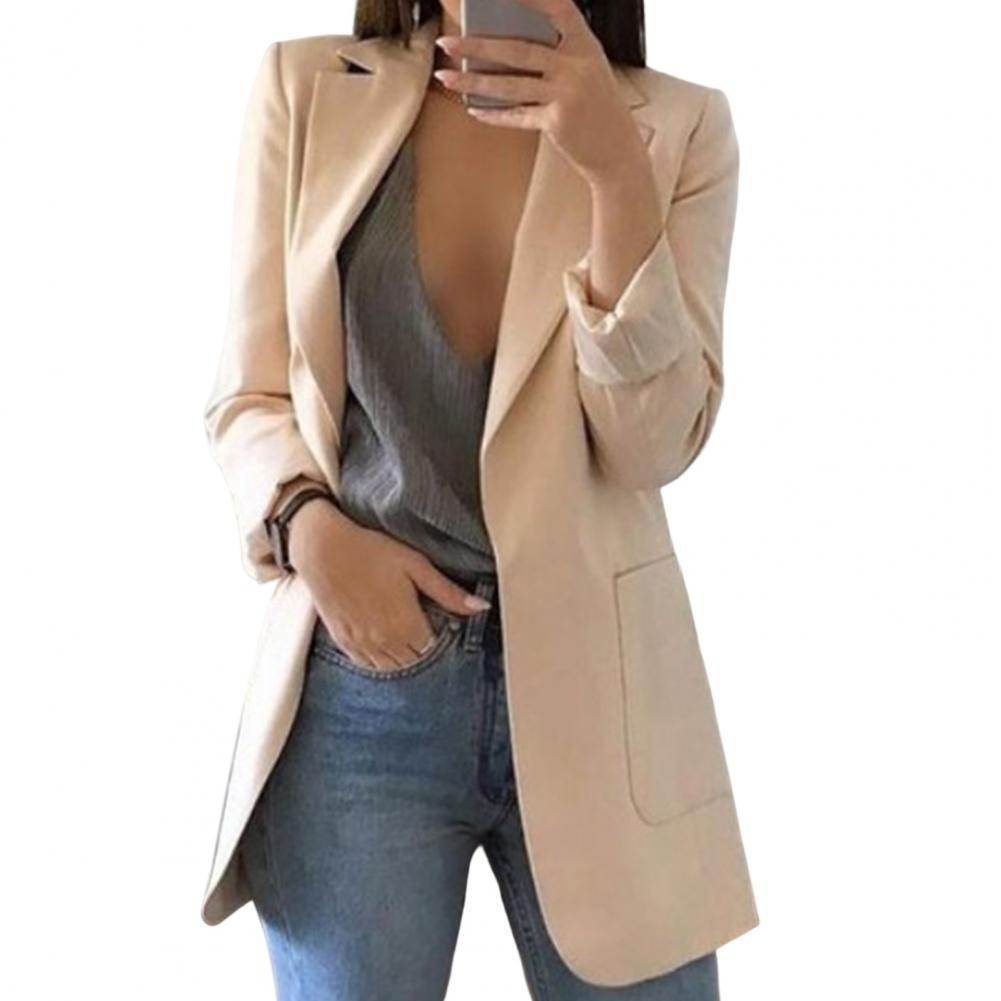 Lange Damenblazer Elegante Businessjacke Frauen