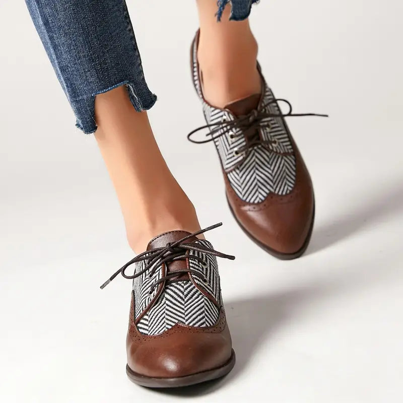 Damen Schnürschuhe Gestreift Schwarz Weiblich