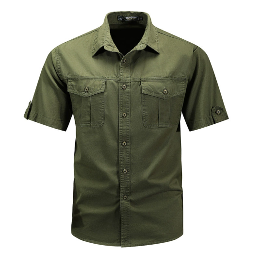 Herren Utility-Taschenhemd Funktionelles Freizeithemd