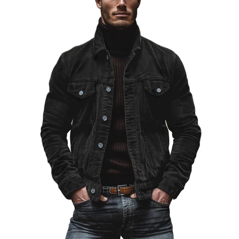 Herren Lederjacke Einreiher Vintage Style