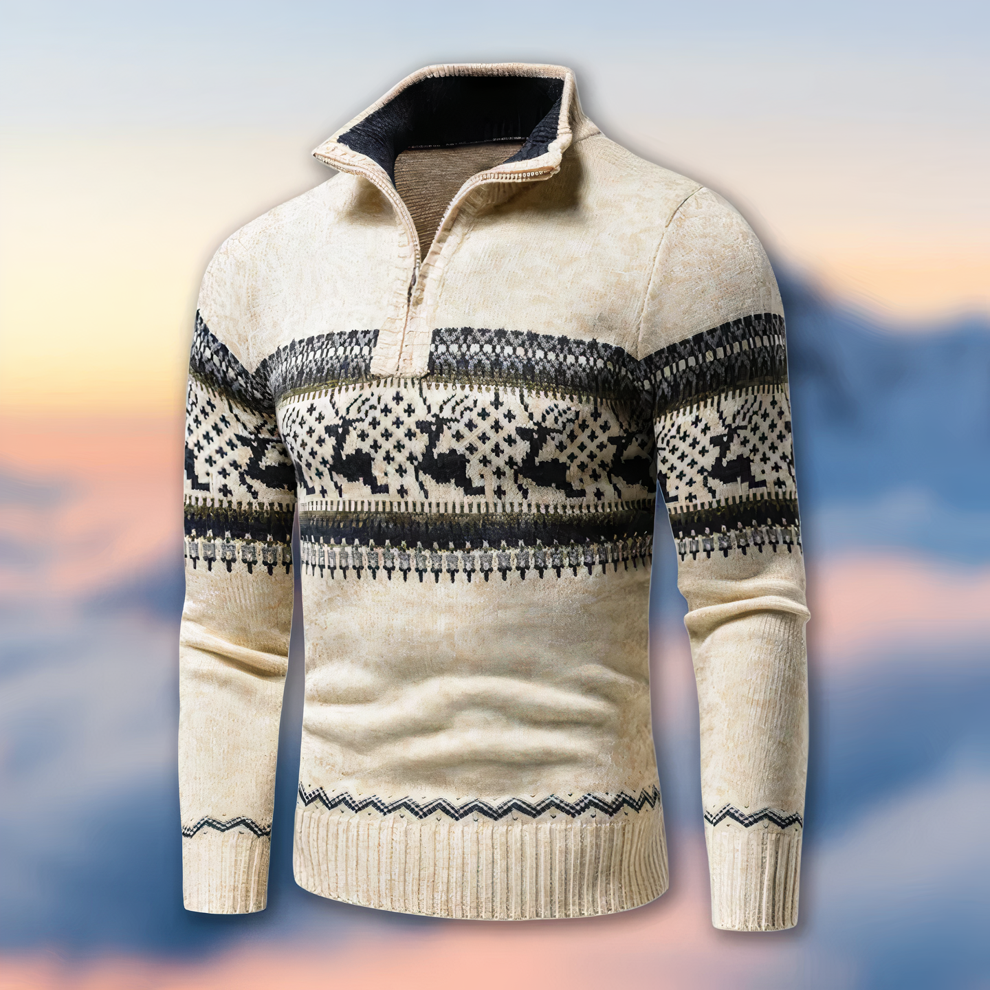 Munro Pullover mit kurzem Reißverschluss