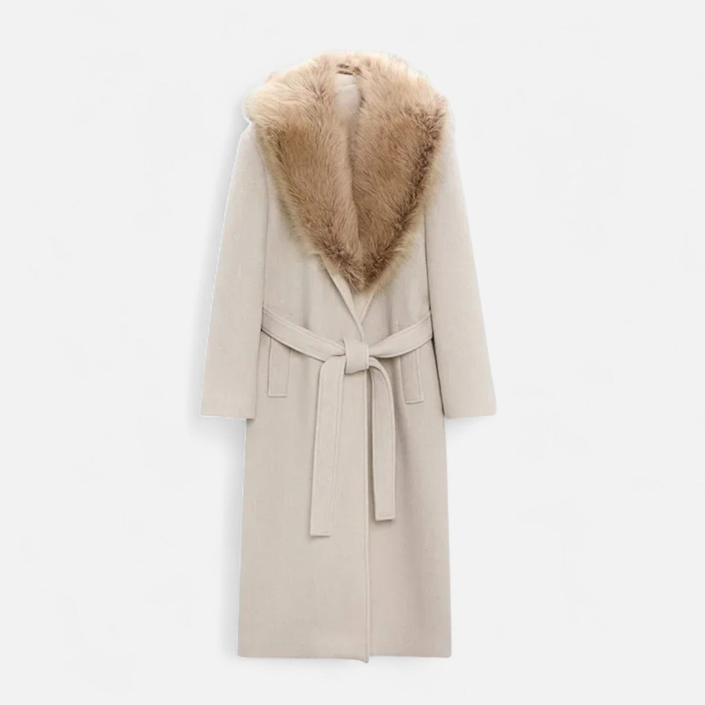 Maison Dresson | Maximantel aus echter Wolle für Damen – Eleganz mit Pelzrevers 5