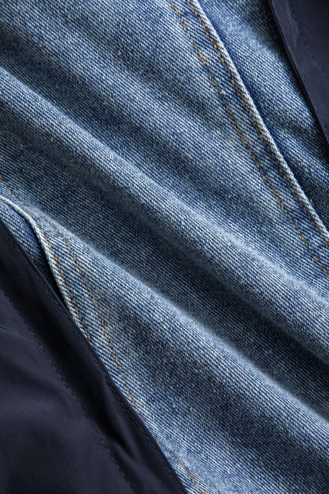 Lederjacke Patchwork Style Denim Nylon Unisex