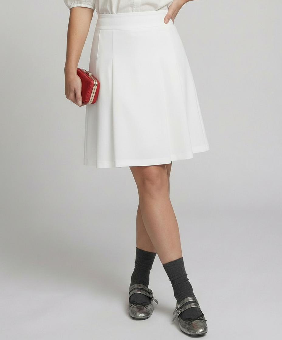 Damen Minirock Baumwolle Eleganter Faltenrock Sommer