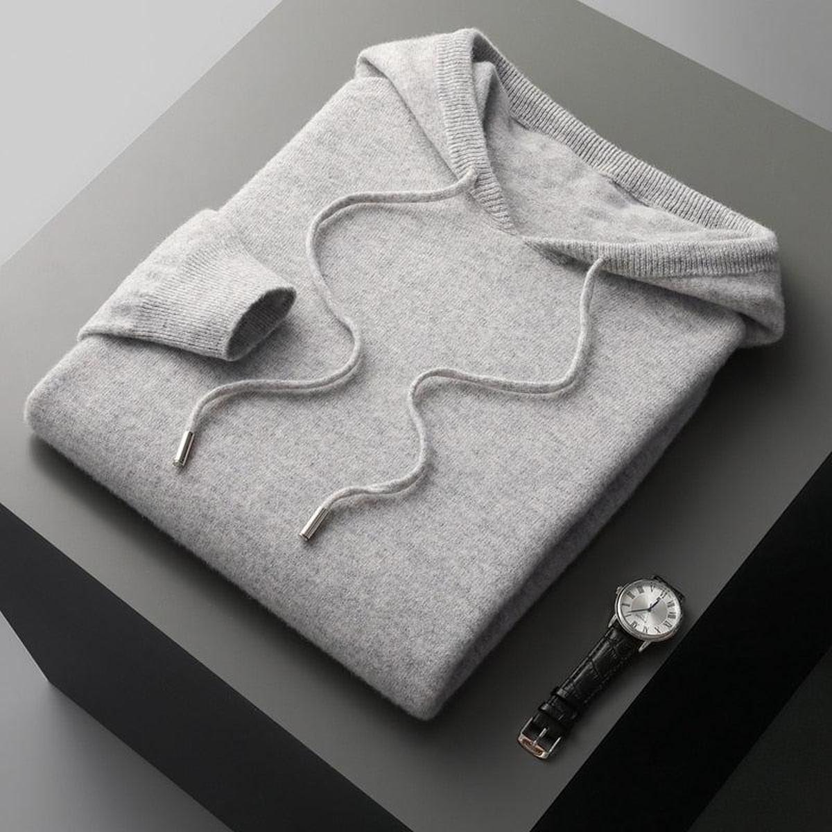 Herren Strickpullover Kapuze Lässig Bequem