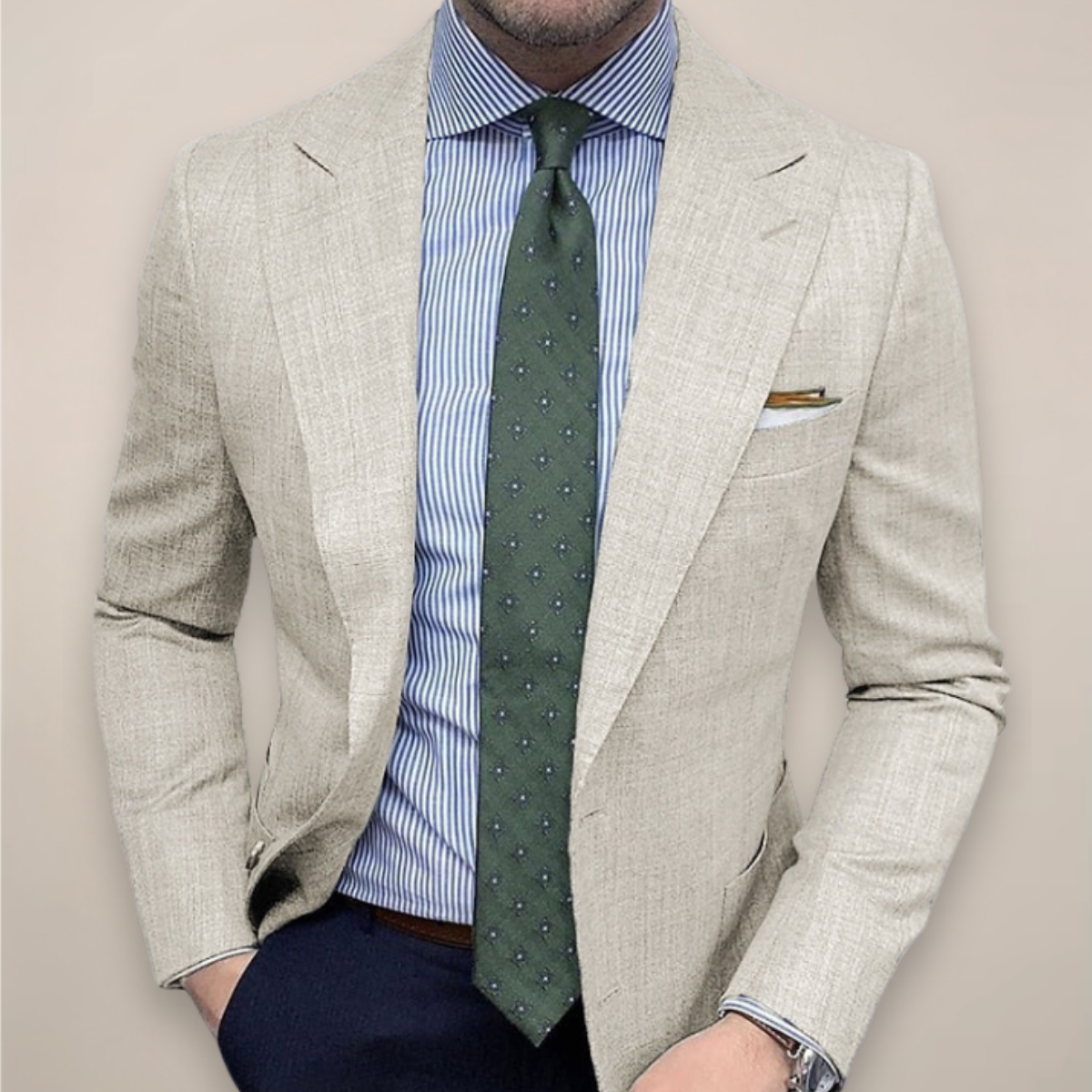 Herren Blazer Slim Fit Tailliert Strukturiert Modern