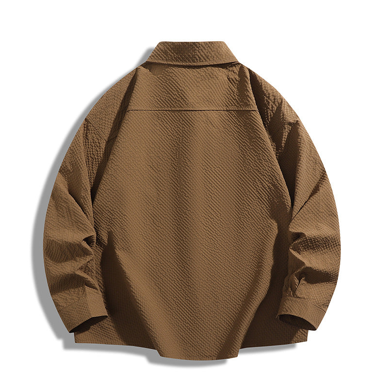 Herren Hemdjacke Lässig Urban mit Struktur Optik