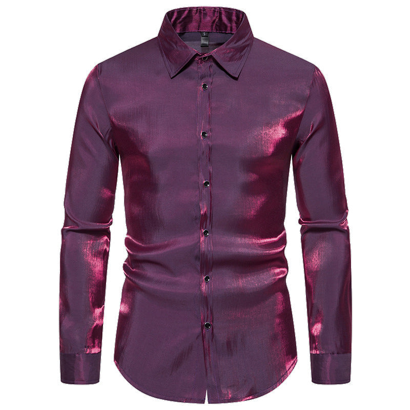 Herren Langarmhemd Glitzernd Elegant Berlin