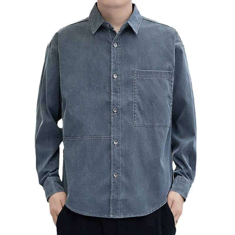Herren Overshirtjacke Lässig mit Taschen Groß