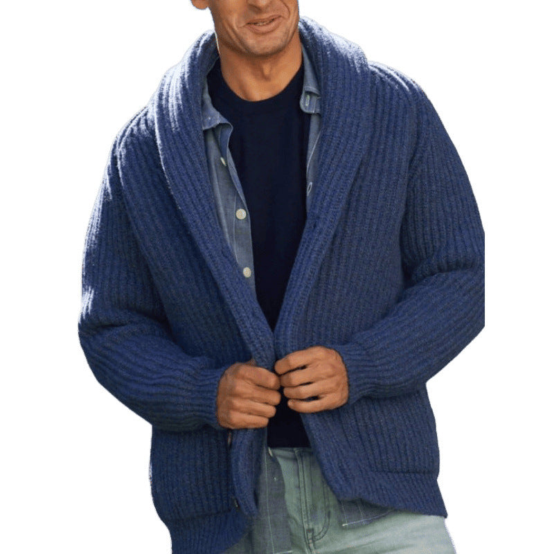 Herren Strickcardigan Übergröße Revers Modern