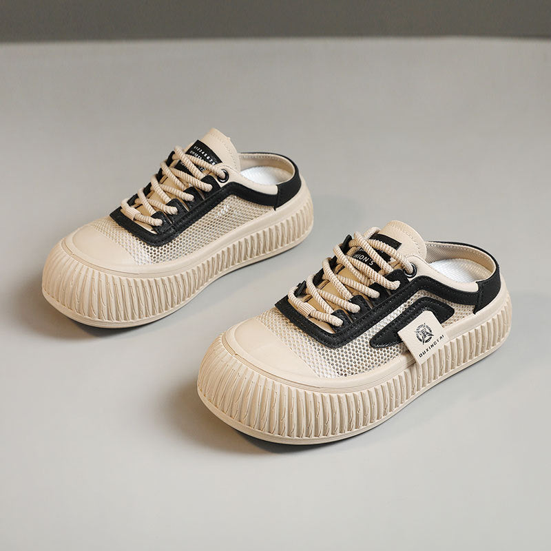 Damen Sneaker Lässig Atmungsaktiv Gummisohle Schwarz
