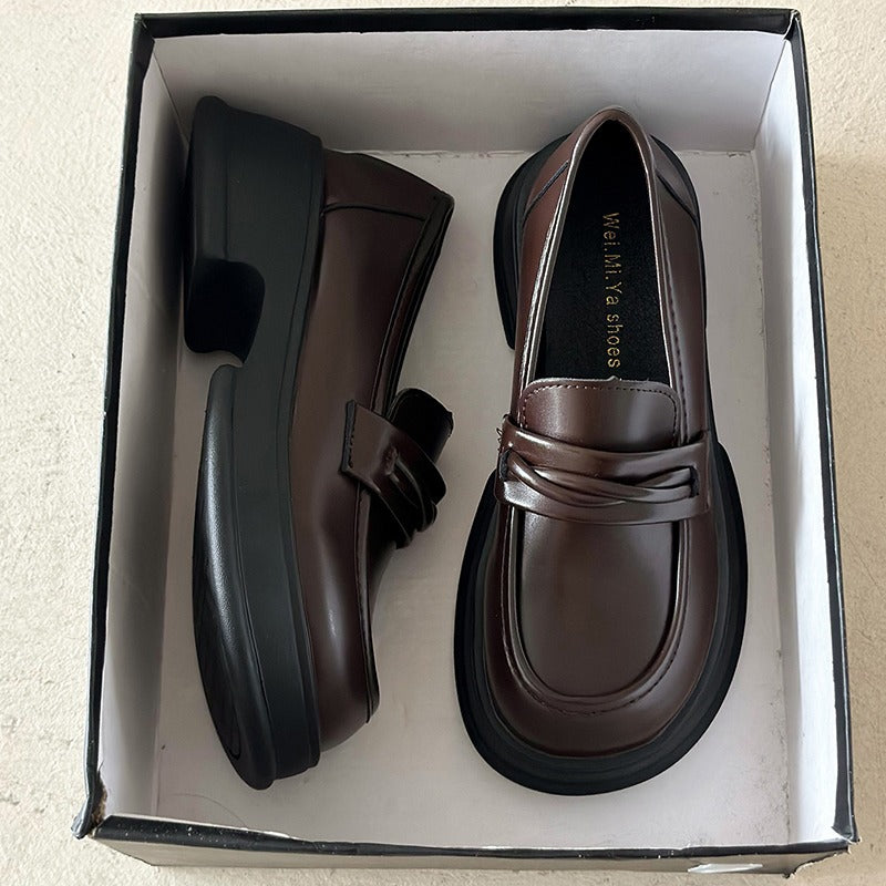 Damen Loafers Plateau Schuhe Stilvoll Robust