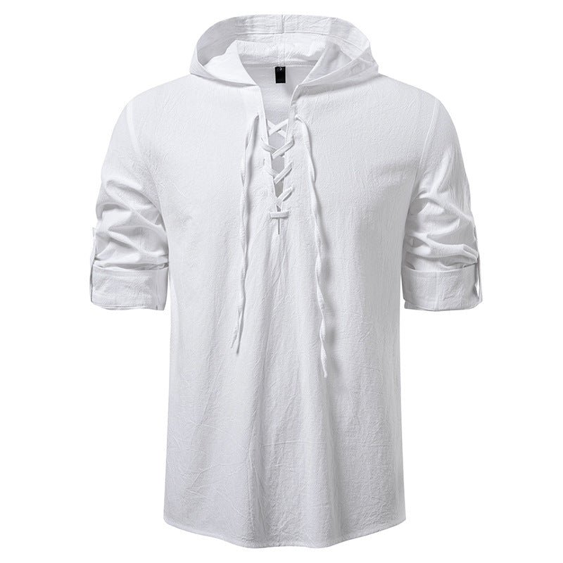 Herren Kapuzenpullover Schnürdesign Trendy Streetwear