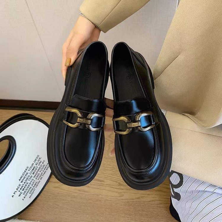 Damen Mokassins Elegante Schnallenverschluss Schuhe Modern