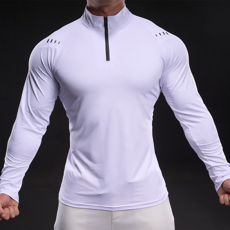 Herren Sportoberteil Funktionsshirt Stehkragen Modern