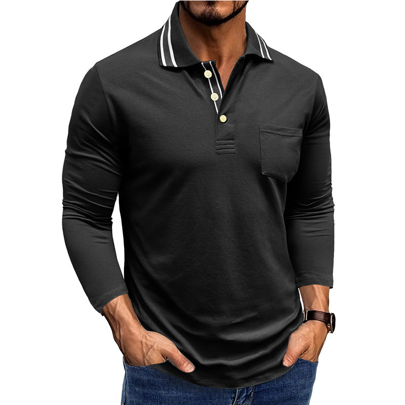 Herren Polo-Shirt Langarm Modern Elegant