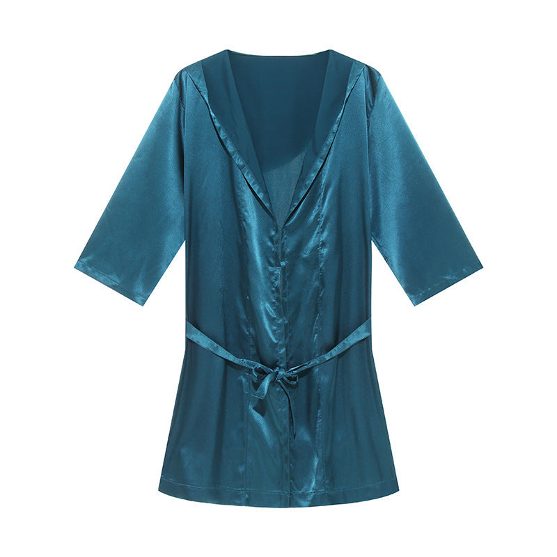 Weicher Herren Bademantel atmungsaktiv Satin Luxus